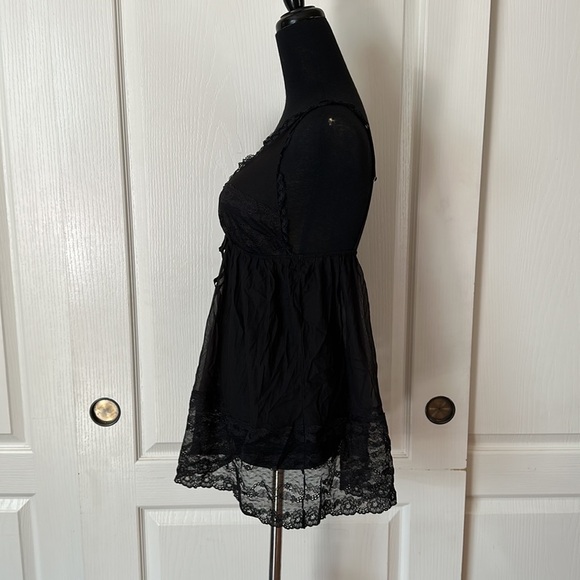 2011 VICTORIAS SECRET BLACK SHEER LACE TEDDY LINGERIE BABY DOLL - Picture 4 of 6